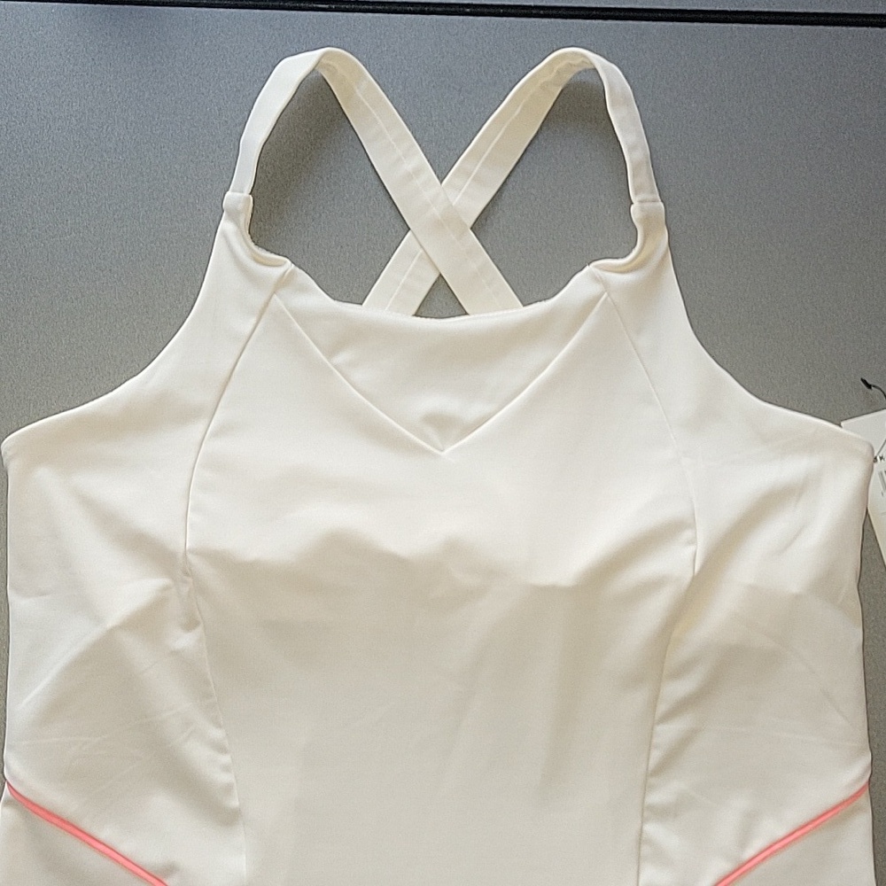 K-SWISS  Women's Cross Court Tennis Tank cream/ pink sz Large NEW - Picture 6 of 7